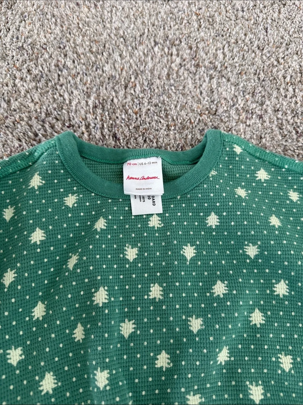 Hanna Andersson Baby Light Green Forest Long Sleeve Waffle top & pants set 6-12